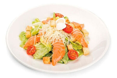 Цезарь со слабосоленым лососем