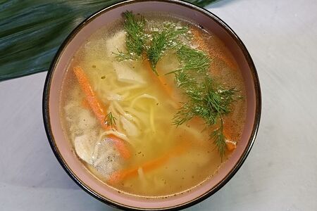 Суп-лапша куриная с грибами