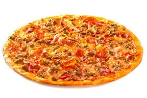 Мясная пицца на тонком тесте