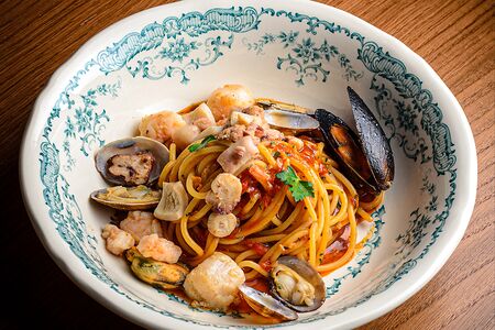 Спагетти с морепродуктами