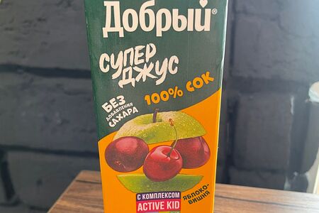 Сок Добрый Яблоко-вишня с трубочкой