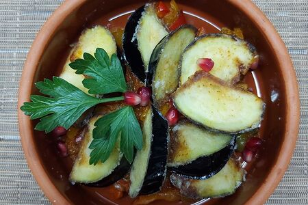 Аджапсандали с хрустящими баклажанами