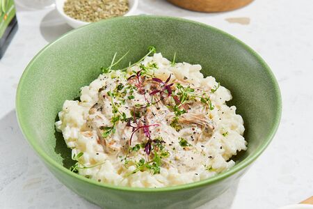 Рваная индейка с ризотто