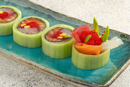 Фреш-ролл с лососем, тунцом, дорадо