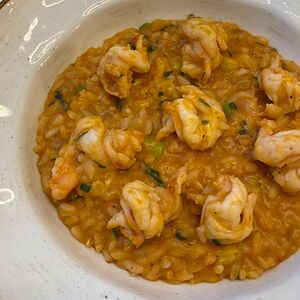 Ризотто с креветками и кабачками