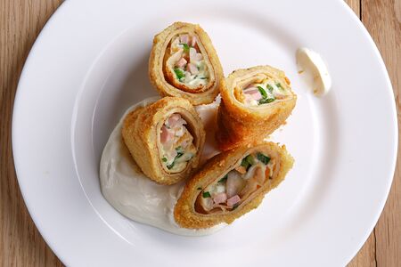 Блинчики с запеченной индейкой