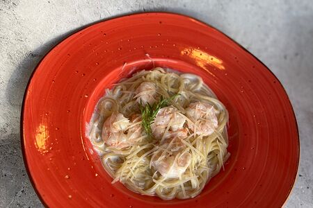 Феттуччине с креветками