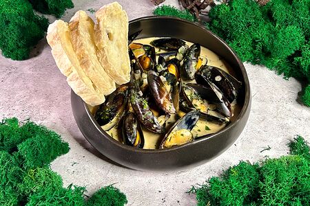 Мидии в кокосовом соусе