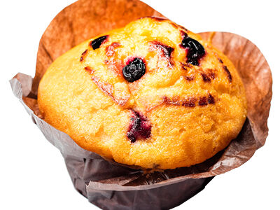 Маффин ванильный с черничным джемом