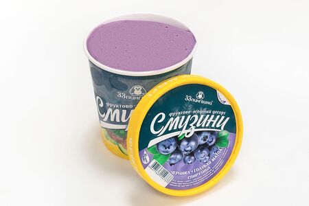 Смузини Черника-голубая матча-спирулина в ведёрке