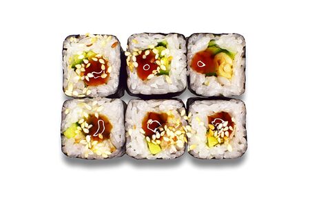 Маки с угрем и огурцом