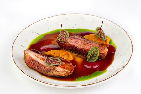 Утиная грудка с кремом из печеной тыквы