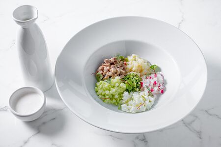 Окрошка с телячьим языком