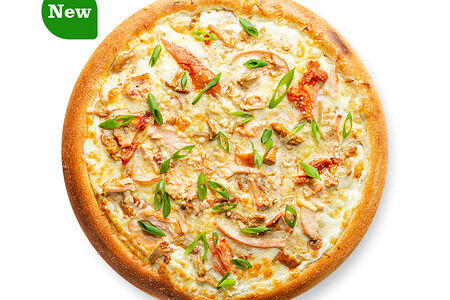 Пицца с цыпленком и лисичками