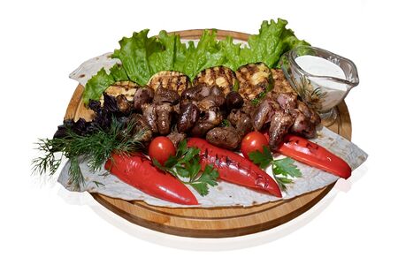 Шашлык из куриных сердечек