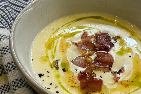 Сырный суп с беконом