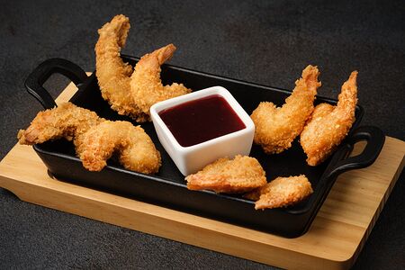 Креветки в соусе тонкацу