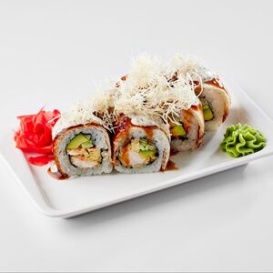 Королевский ролл с угрём и креветкой