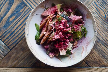 С печеной рикоттой, киви и уткой