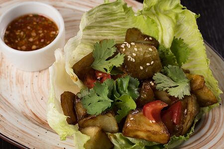 Хрустящие китайские баклажаны