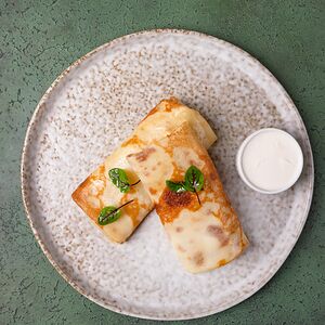 Блины с ветчиной и сыром