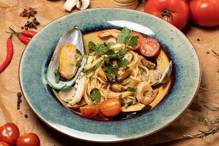 Паста Лингвини с морепродуктами