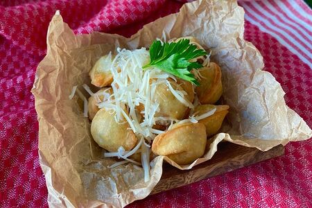 Жареные домашние пельмени