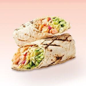 Фиш шаверма с креветками, белой рыбой и соусом том ям