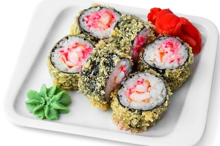 Темпура ролл с креветкой и соусом Лава