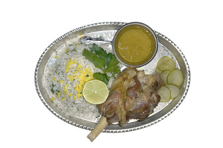 Голень баранины с рисом