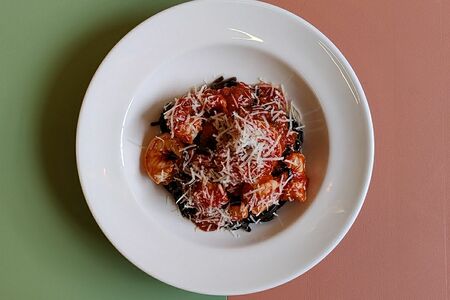 Спагетти с креветками