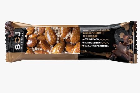 Батончик Миндаль-карамель в шоколаде