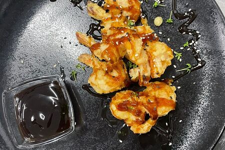 Тигровые креветки в кляре