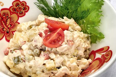 Оливье с языком