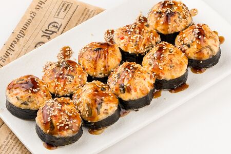 Большой запеченный ролл Самурай с лососем