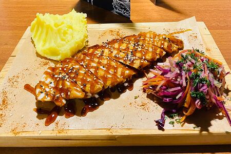 Куриная грудка су-вид под соусом терияки