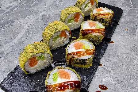 Жареный с лососем