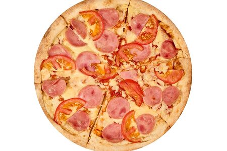 Пицца с ветчиной и томатами
