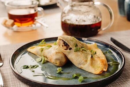 Блины с грибным жюльеном