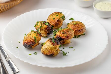 Шампиньоны на мангале