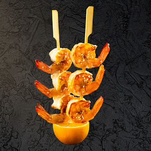 Якитори с тигровой креветкой