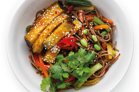 Вок с баклажанами