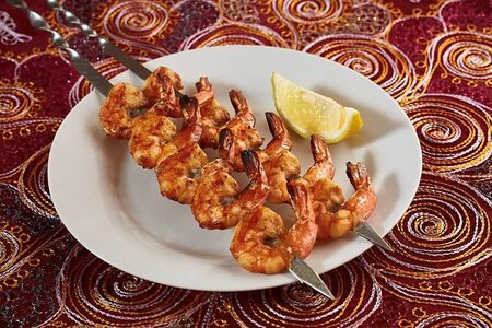 Шашлык из тигровых креветок