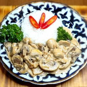 Телятина с шампиньонами по-чайхански