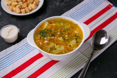 Рассольник со сметаной