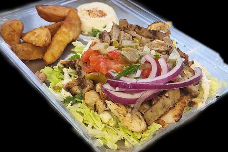 Мраморная говядина с цыпленком на гриле