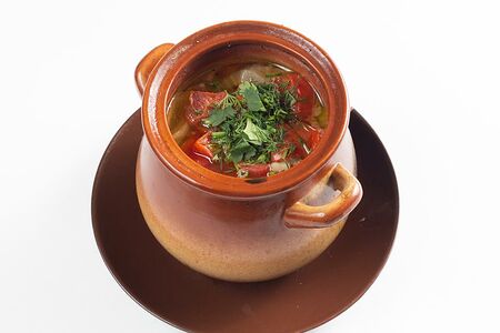 Куза шурпа в горшочке