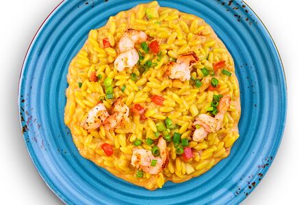 Паста орзо с креветками в фирменном соусе