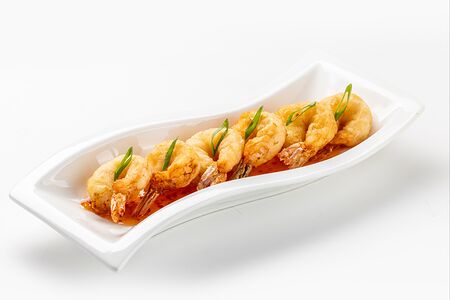 Креветки темпура с пряным тайским соусом