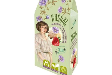 Кисель льняной с клубникой и имбирем laFiTOre